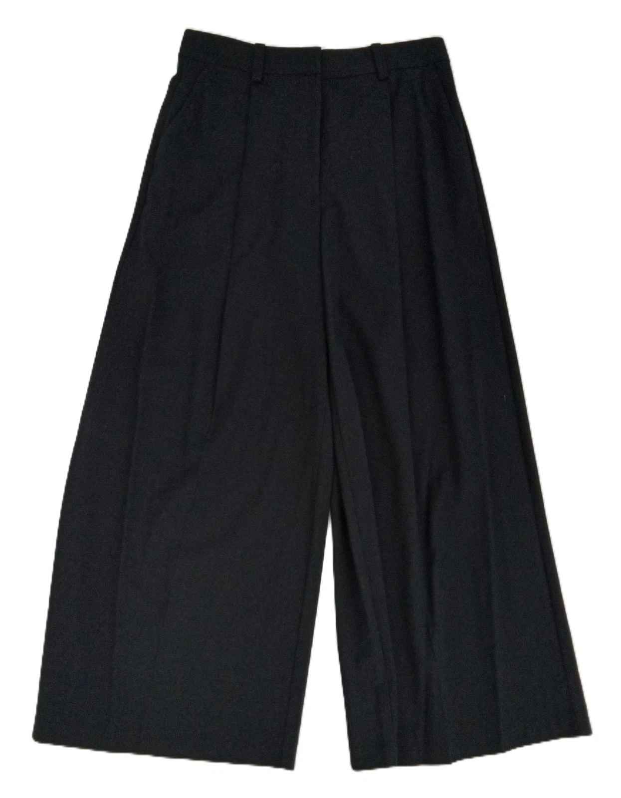 M&S Women's Trousers Black Wide Leg High Rise Pleated Pockets Stretchy Zip New
Opens in a new window