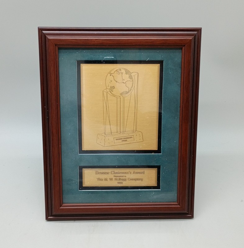 Kellogg Company Dresser Chairman’s Award Framed Plaque 1996