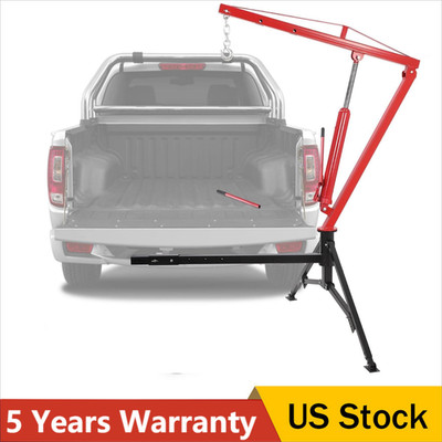  1000lbs Hydraulic Pickup Truck Crane 360° Hitch Mounted Adjustable Capacities