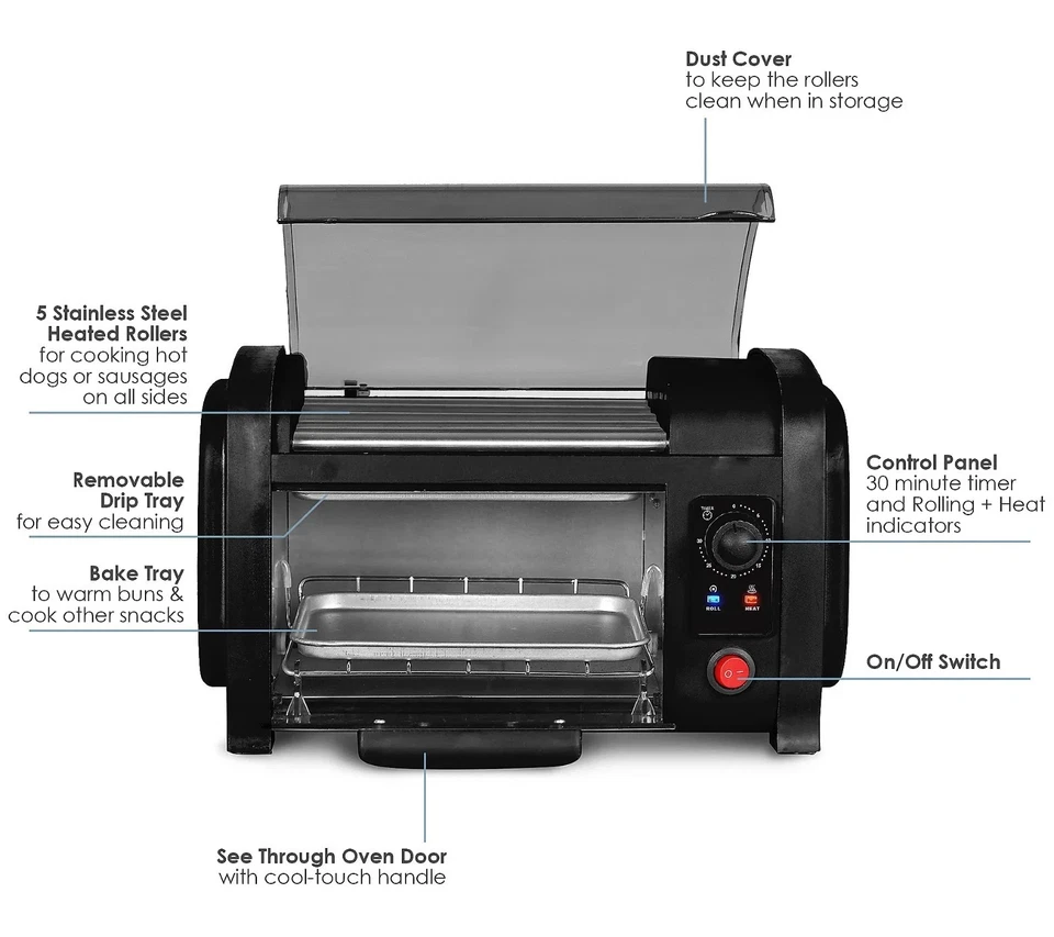 Horno tostador y rodillo Elite Cuisine Hot Dog Foto 4 de 4