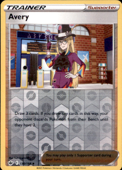 Avery Reverse Holo Uncommon SWSH06: Chilling Reign 130/198 NM Ken Sugimori 2021