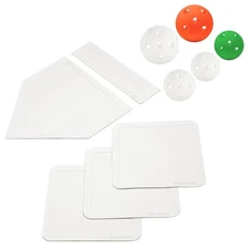 Baseball & Softball Home Plate and 9" Hollow Plastic Baseball Set Baseball Tr...