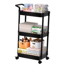 Diaper Caddy - Plastic Diaper Organizer for Nursery Essentials, Baby Black