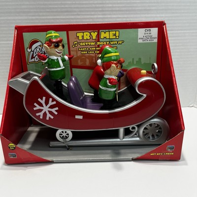 Vintage Gemmy Industries Animated Lowrider Santa Elf Sleigh  Gettin Jiggy Wit it