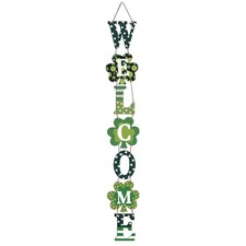 Jetec St. Patrick's Day Door Sign Decoration Welcome Shamrocks Wooden Hanging...