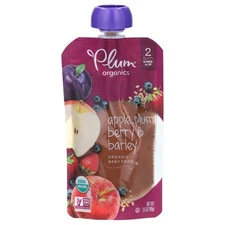 Organic Baby Food, 6 Mos & Up, Apple, Plum, Berry & Barley, 3.5 oz (99 g)