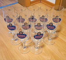 Budweiser B&uuml;rgerbr&auml;u 12x Biergl&auml;ser 0,3 l Tulpenform mit Stiel Logo