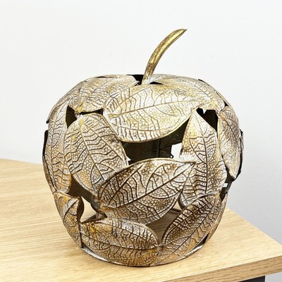 Moderner Wohnzimmer Ornamente großer Apfel Metall Teelicht Kerzenhalter Obst