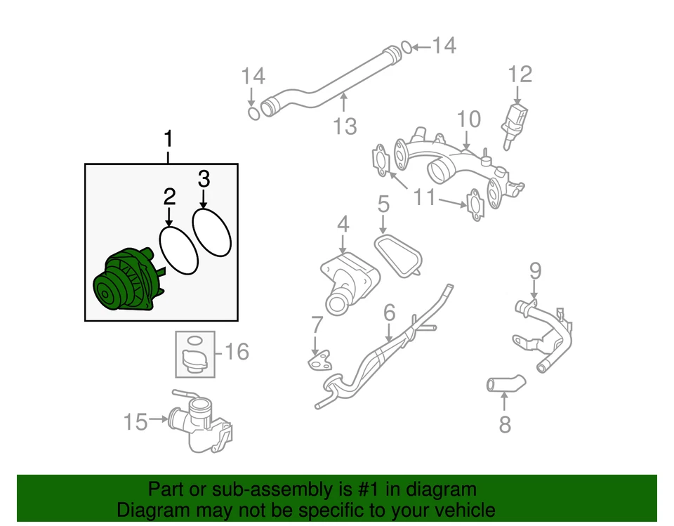 Genuine OEM Nissan 370Z & GT-R Water Pump B1010-JK20A - Image 3 of 4
