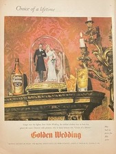 1946 Original Large Rare Beautiful Golden Wedding Bourbon Scotch Whiskey Nice AD