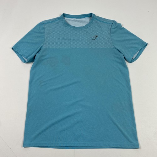 Gymshark Shirt Mens Large Blue Short Sleeve Athletic Performance Tee Lightweight