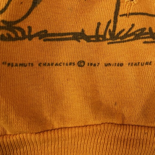 Vintage 60s Peanuts Snoopy Sopwith Camel Sweatshirt Norwich Orange Youth 10 Kids - Picture 5 of 16