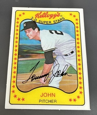 1981 Kellogg s 3-D Super Stars Baseball #52 Tommy John - Yankees