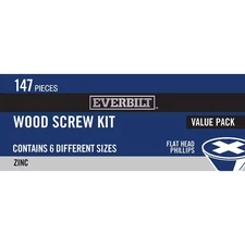 147-Piece Zinc-Plated Wood Screw Kit