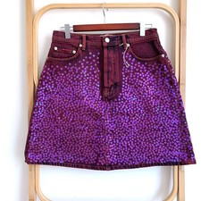ACNE STUDIOS Sharmayne purple iridescent sequin denim mini skirt sz 36