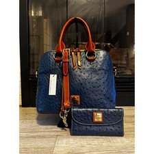 Dooney & Bourke Teal Blue Ostrich leather Sat...
