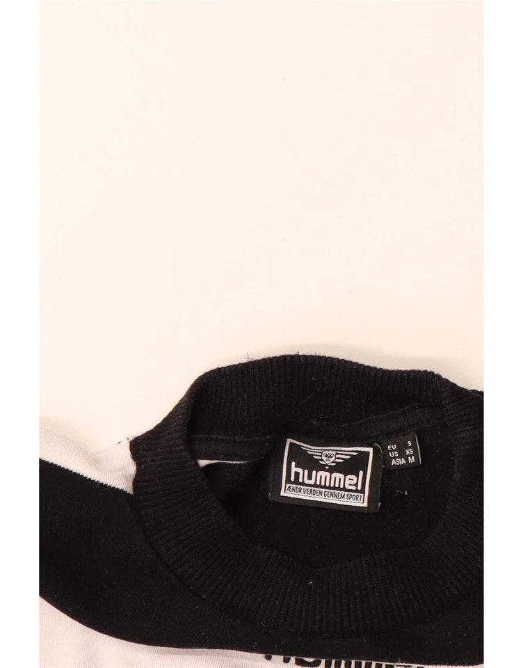HUMMEL Mujer Gran Tamaño Sudadera Jersey Reino Unido 6 XS Negro Rayas Algodón DN02 Foto 3 de 3