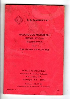 AAR - BUREAU OF EXPLOSIVES - GEFAHRSTOFFVERORDNUNG FÜR EISENBAHNEN - 1977