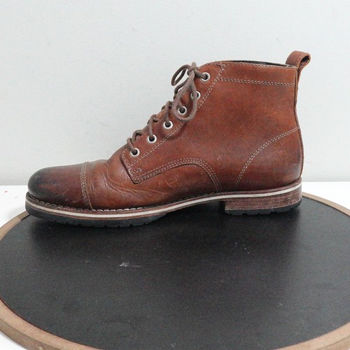 Helm Hollis Stiefel Herren Größe 9 Braun Leder Kappe Zehe Schnürung Handgefertigt Robust USA - Bild 6 von 12