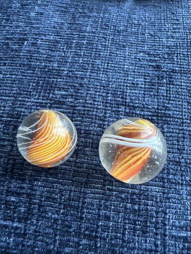 Antique Glass Twist Marbles with Pontil Marks Latticino Swirls Ribbon 17-20mm - Picture 21 of 24