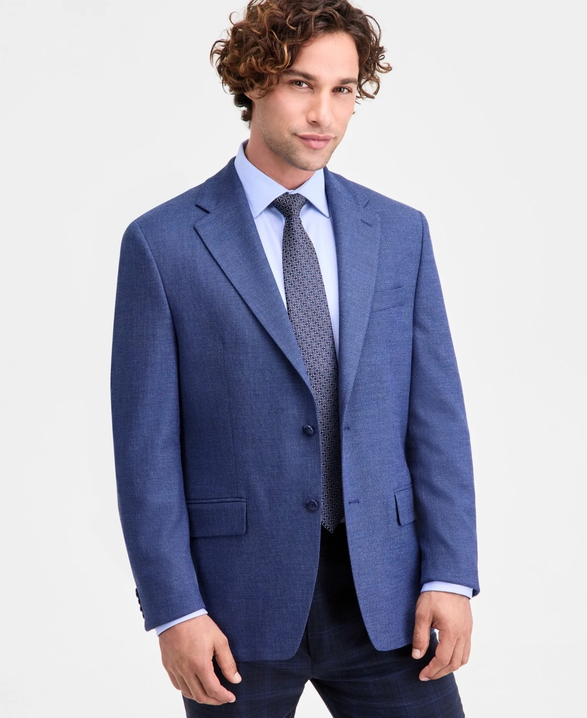 Michael Kors Mens Classic fit Sport Coat Blazer 52 R Navy Blue Solid