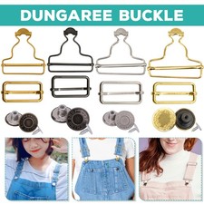 Dungaree Buckle Fastener Slider with Jeans Buttons Clips for Jacket Handbags