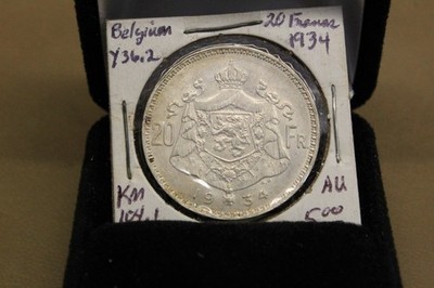 Belgium 20 francs 1934 KM 104.1