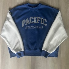 Pac Sun Pacific Sunwear Wms Oversized Crewneck Sweatshirt Sz M Collegiate Preppy