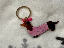 Sausage Dog / Dachshund Acrylic Keyring New Gift Christmas sprinkle   Gorgeous