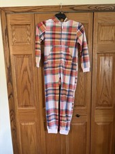 Girls Cat  Jack One-piece Pajama With Hood/Pockets, SZ L 10/12 GREAT Condition