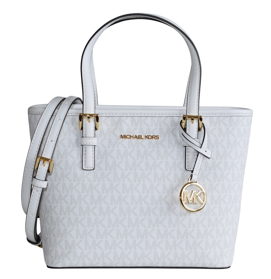 Borsa da donna Michael Kors borsa JET SET TRAVEL XS CRYL CONV TZ TOTE optic white