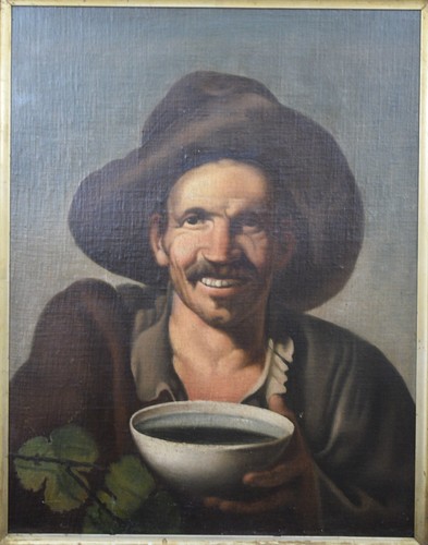 Portrait detail from Los borrachos after Velázques. Original Victorian oil c1880 - Picture 2 of 10