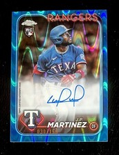2024 TOPPS CHROME J.P. MARTINEZ ROOKIE ON-CARD AUTO BLUE WAVE REFRACTOR SP /150