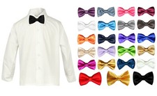 Baby Toddler Boy Formal Party 2pieces ONLY for White Dress Shirt  Bowtie SM-8