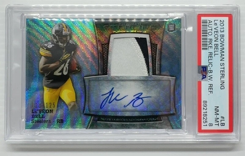 Le'Veon Bell Bowman Sterling Autographed Rookie Relic #LB Prism Refractor