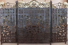 EISEN METALL FUNKENSCHUTZ KAMINGITTER OFENSCHUTZ KAMINFÄCHER ALT ANTIK