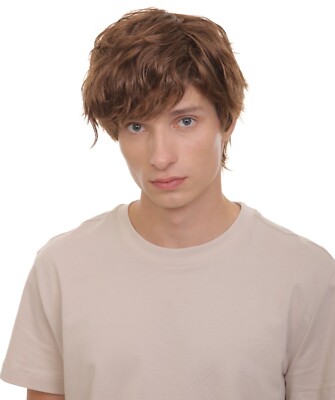 Adult Men s Wizard Brown Wavy Wig | Best for Halloween | Flame-retardant,HM-1585