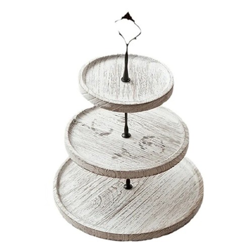 2/3-Layer Wooden Cake Stand Round Dessert Display Rack Fruit Plate Home Decor - Picture 15 of 19