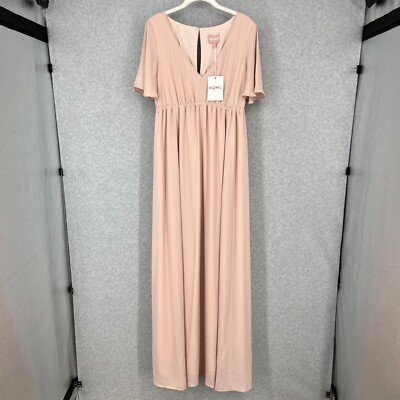 Show Me Your Mumu Emily Empire Maxi Dress Size M Dusty Blush Crisp Pink NEW  | eBay