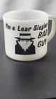 Vintage I'm a Lear Siegler Bad Guy,  I had a Bad Idea Federal Milk Glass Mug