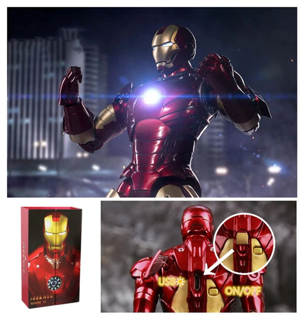 Marvel Avengers Iron Man Mark 3 MK3 Ironman Toy LED Light Action Figure Model - product detail image 7