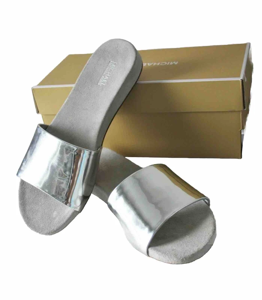 MICHAEL KORS Sandalen Leder silber metallic Gr. US 6 7 8 9 10/ 36 37 38 39 40 - Bild 1 von 4