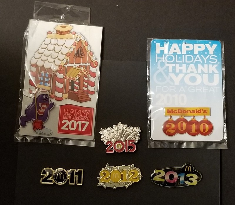 McDonald's Holiday Year Pins - 6 Total