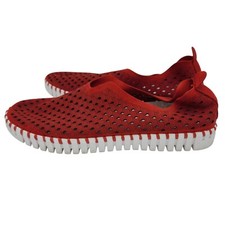 Ilse Jacobsen Tulip 139 Perforated Slip On Sneaker Red Womens Size EU 41 US 11