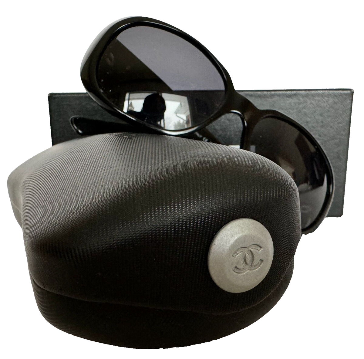 CHANEL Camelia Sunglasses plastic Black CC Auth BA9982 CHANEL CC Logo Camellia Flower Sunglasses 6032 - Consigned  main image 3