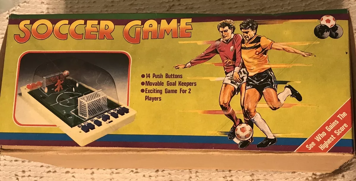 Vintage Toy Soccer Game Dome Cover Push Button 2 Player No Ball