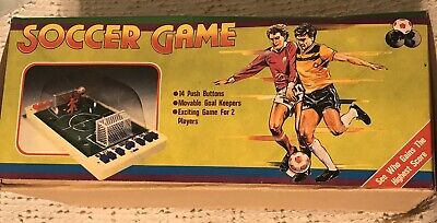 Vintage Toy Soccer Game Dome Cover Push Button 2 Player No Ball