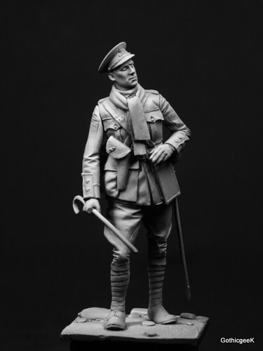 Troop54 WW1 British Officer Green Howards at Mons 1914 unbemalter Bausatz 75mm - Bild 4 von 11