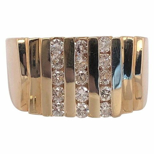 14 Karat Gelbgold Cluster Ring mit 15 Diamanten 101-216 - Bild 1 von 8