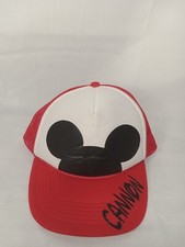 Vintage Mickey Mouse Walt Disney Mesh Trucker Hat Snapback Red Black 